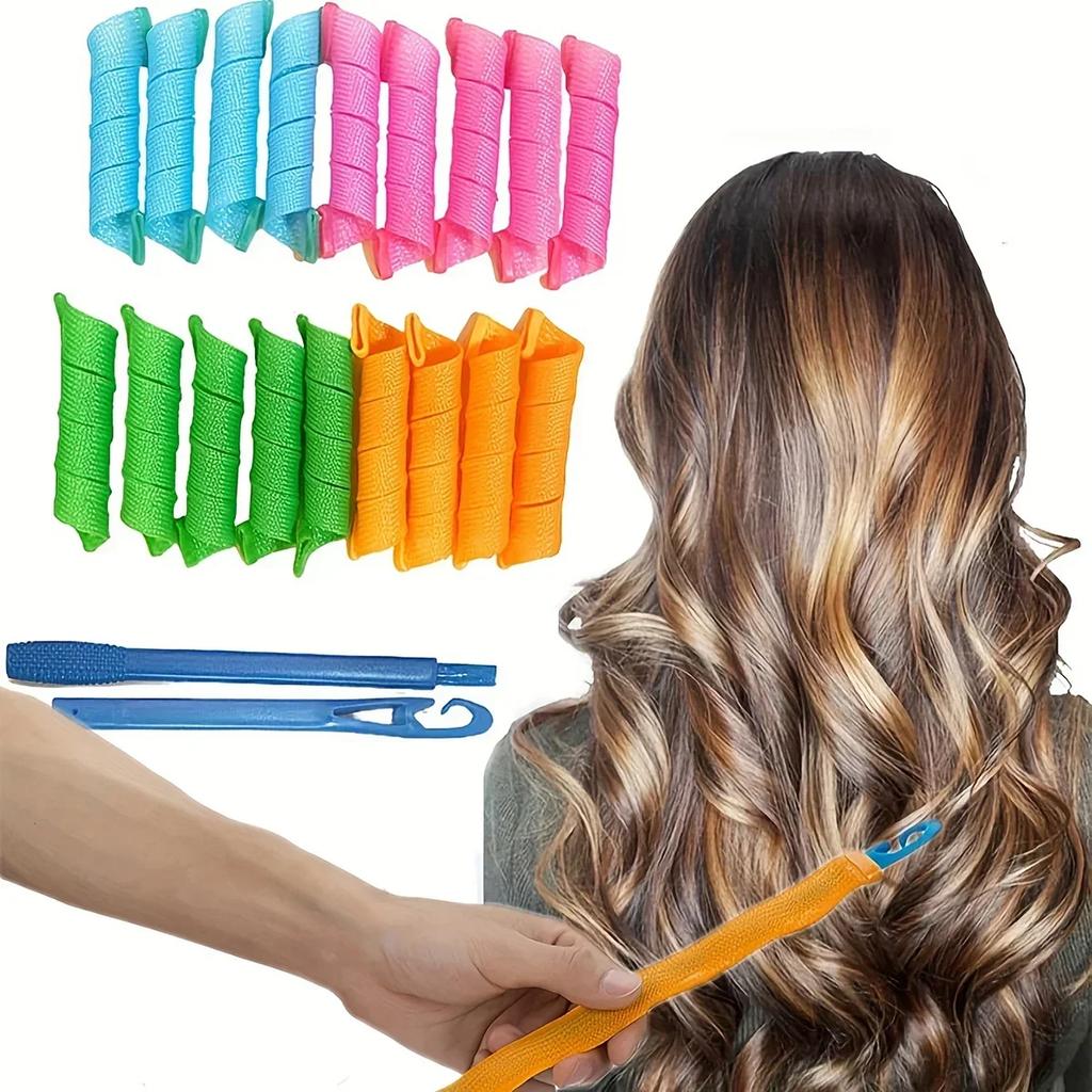 1 Set-Set Magischer Lockenwickler Hitzefreie Haarroller Wellenformer Frisur Rollerstäbe Lockenwickler Styling-Tools für Frauen