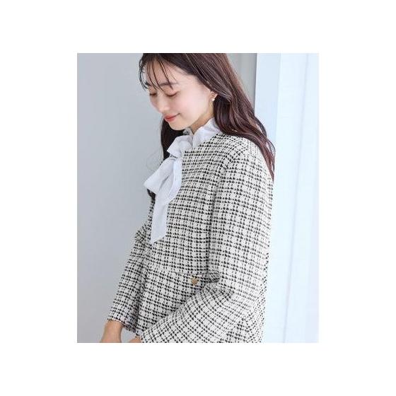ROPE  PICNIC [WEB limited] Tweed flare jacket/ceremony compatible/link coordination (black (02))