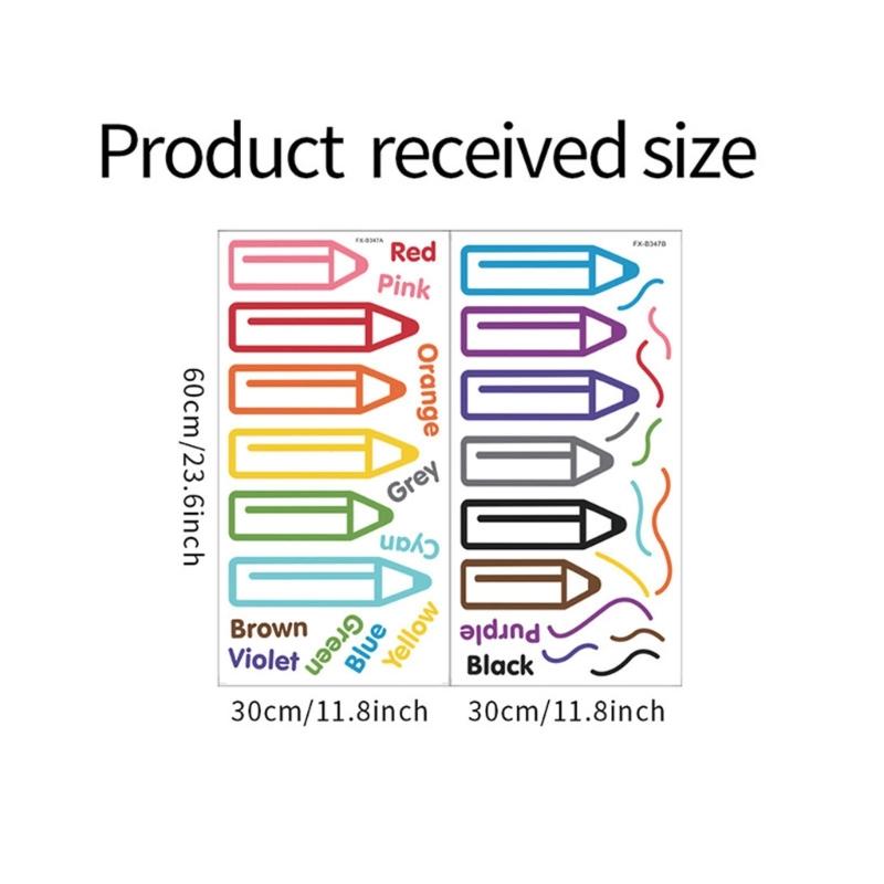 Creative Colorful Pencil Wall Sticker Removable Waterproof PVC Art Decal Upgrades For Living Room Kids Room Homes Decors