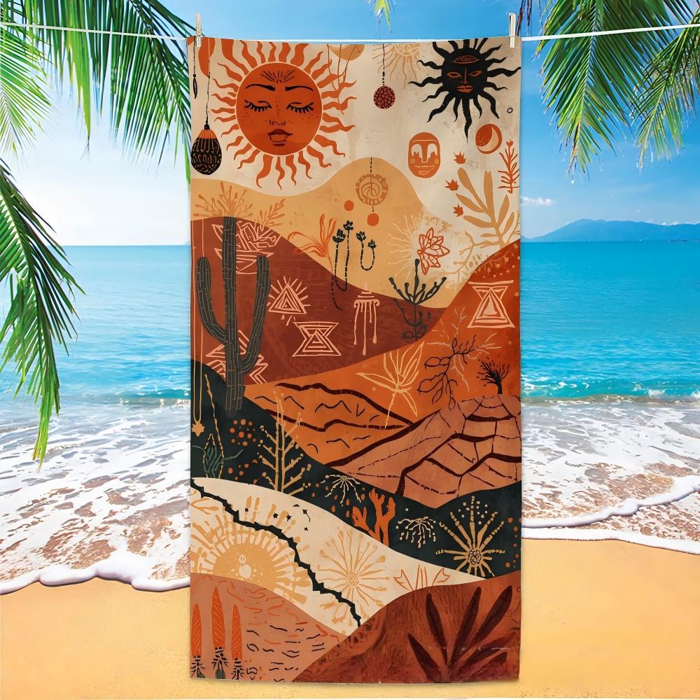 Minimalist Tribal Beach Towel Geometric Print Microfiber Bath Towel Summer Beach Blanket 50x100cm