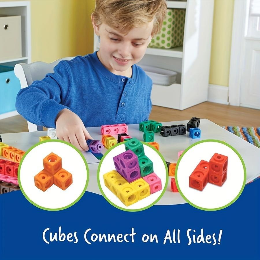 100Pcs Math Linking Cubes Snap Connecting Blocks Educational Early Learning Toy