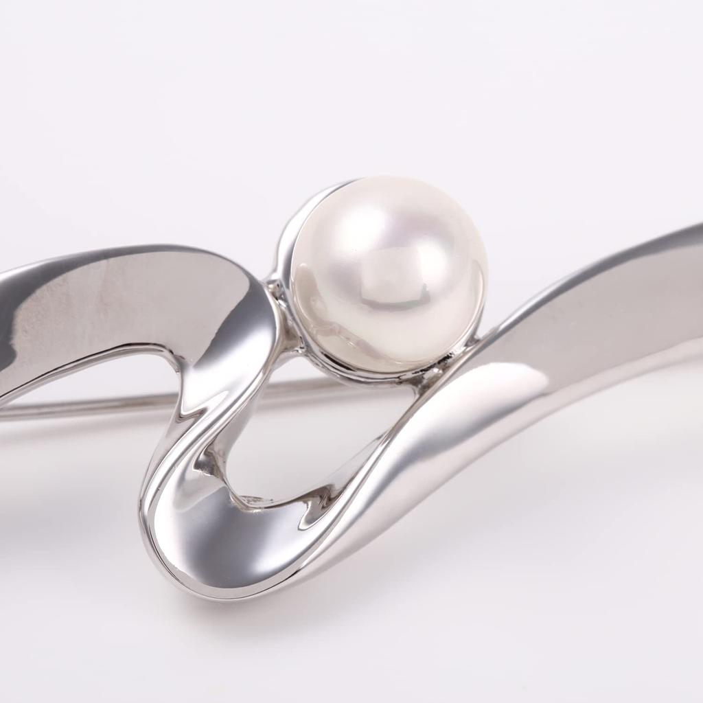 By Yumi Pearl Brooch Yumi Sienne 10mm Popular Ceremonies Stylish Simple Made In Japan White [Produced Katsura] Women's