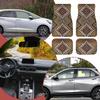 Turkish Persian Style Carpet Car Floor Mats European Ethnic Boho Car Floor Mats Pad 4Pcs Front And Rear Mats Set Car Accessories
