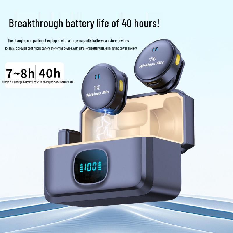 Three-in-One Wireless Lavalier Microphone with Noise Reduction for Live Broadcasts and Camera Audio.