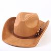 Beliebter europäischer und amerikanischer klassischer Wildleder Western Cowboyhut, Mode für Damen und Herren, großer Schirmhut Sonnenschutz