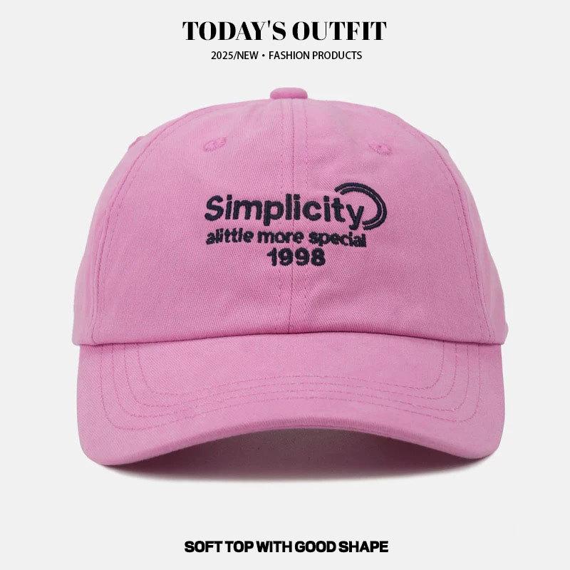 Letter Embroidered Baseball Cap New Korean Baseball Cap Women's Wide Brim Face Letters Sun Protection Baseball Cap