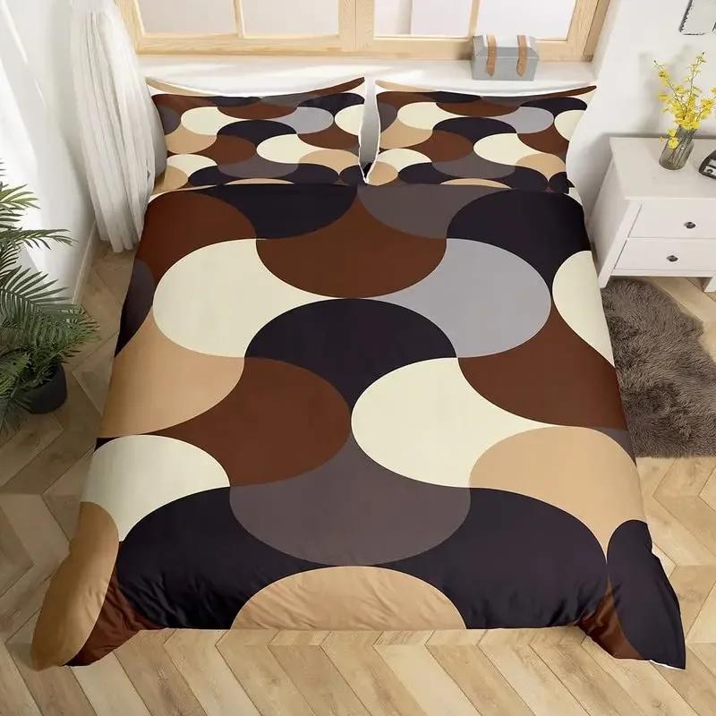

Geometric Duvet Cover Single King Buffalo Check Comforter Cover Modern Art Plaid Bedding Set Microfiber Geometry Bedspread Cover EU Single(135x200cm)