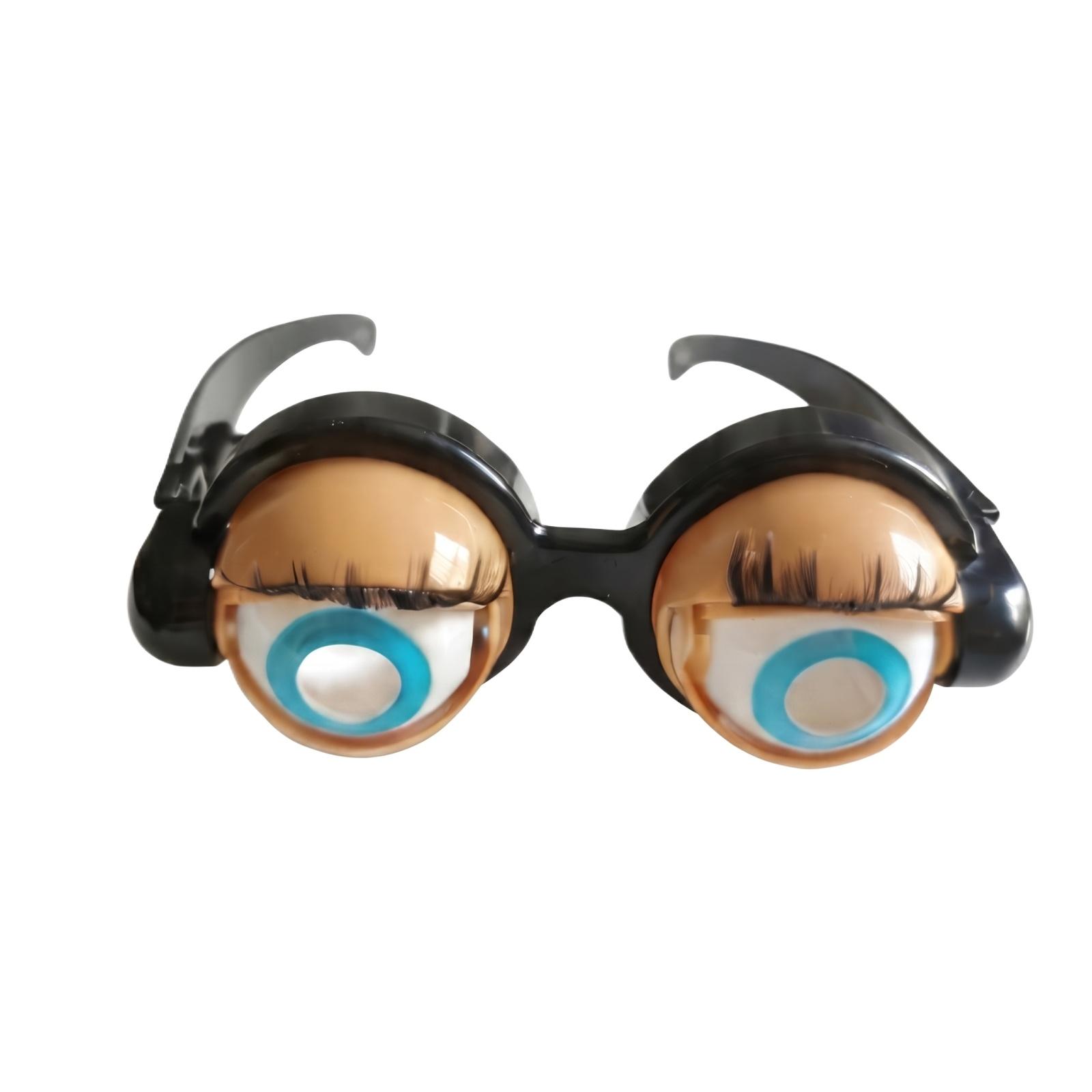 

Novelty Pull String Blinking Eye Glasses with Movable Eyelashes Plastic Gag Toy for Fun Prank Joke Party Entertainment Gift чёрный