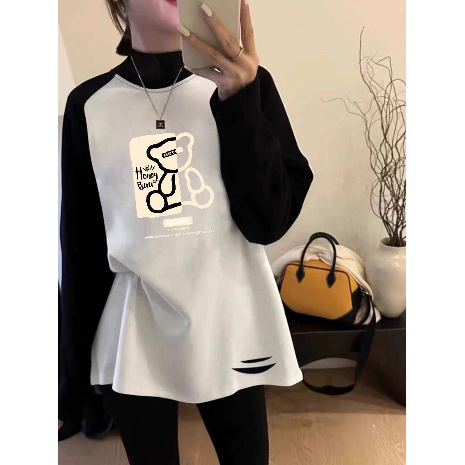 

Women s 2025 Autumn/Winter Turtleneck Top, Mid-Length, Pairs with Shark Pants XX-Large