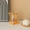 Elegant Iron Art Vase with Geometric Design for Romantic Candlelight Dinners & Stylish Home Decor, Perfect for Artificial Flower Arrangements