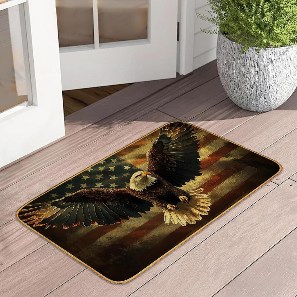 Retro Butterfly Floor Mat Bathroom Door Mat Dirt Resistant and Easy To Maintain Foot Mat