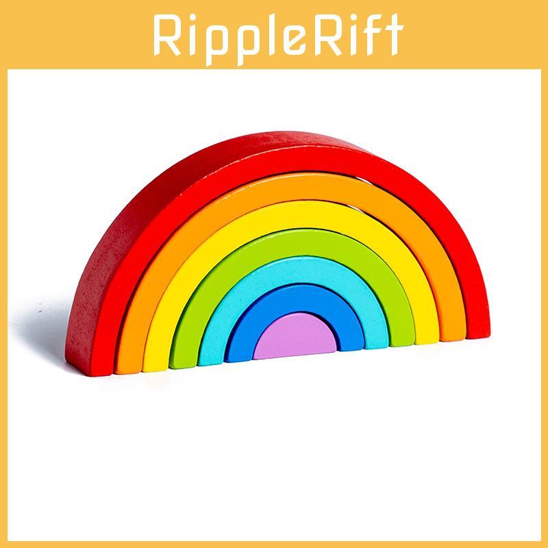Rainbow Arched Wooden Building Blocks For Toddlers With Ecofriendly Learning Toy