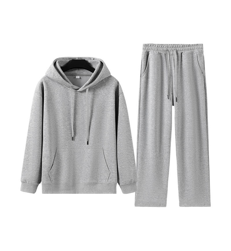 Autumn and winter comfortable casual loose sweater women's crew neck hooded college style sports style new trend flat mouth suit