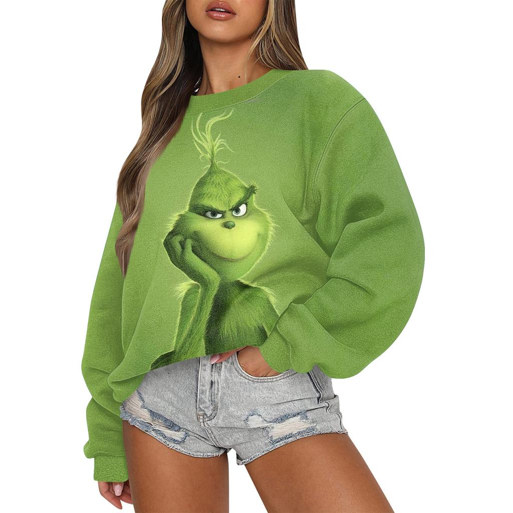 Women Autumn Winter Tops Women's Long Sleeve Sweatshirt Casual Crewneck Loose Fit Pollover Fleece Tops