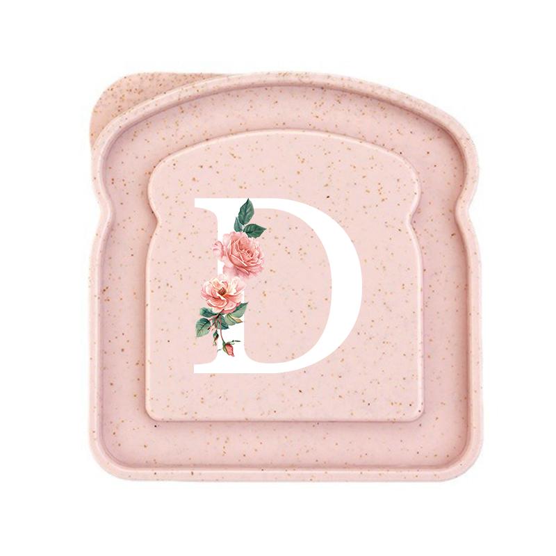 Initials Marked Toast Box Alphabet A-Z Reusable Sandwich Container Box Food Container Sealable Container Small Container