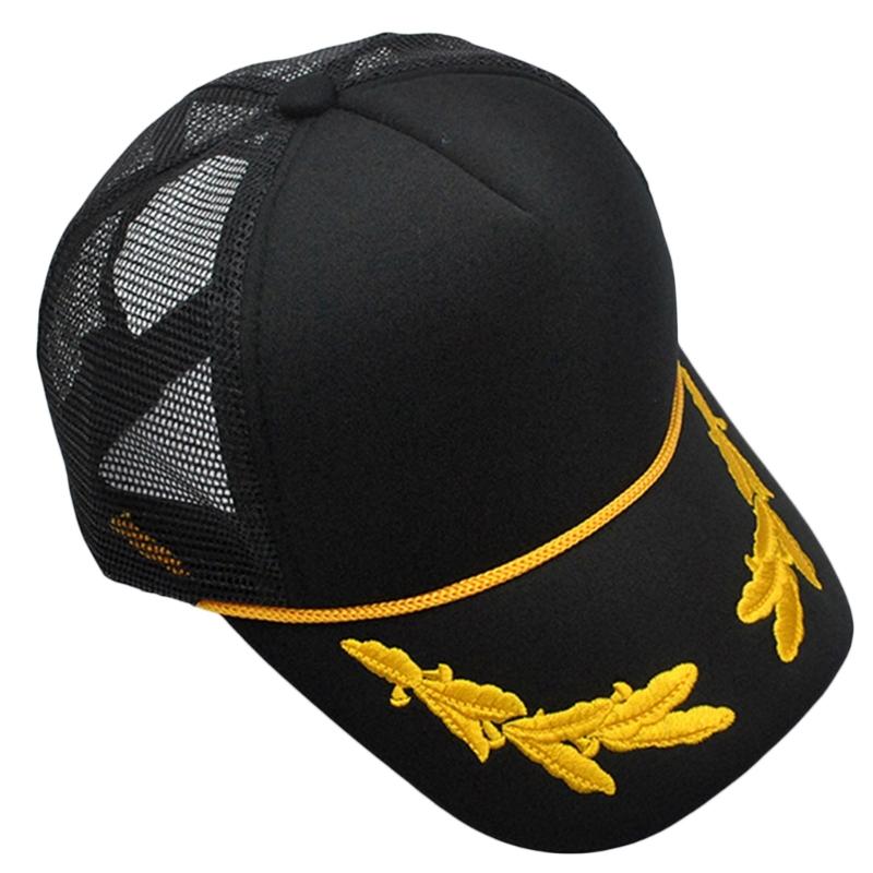 

Eye Catching Leaf Embroidery Baseball Caps Adjust Head Size Hiphop Hat Cycling Climbing Travel Hat for Adult Unisex 1 чорний