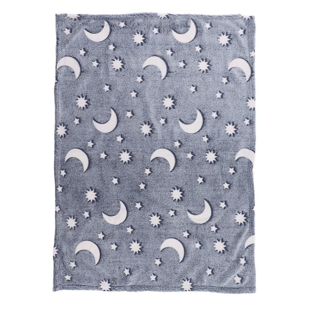 Glowing Polyester Blanket Soft and Warm Fuzzy Blanket for Bed Sofa Couch All SeasonDusty Blue