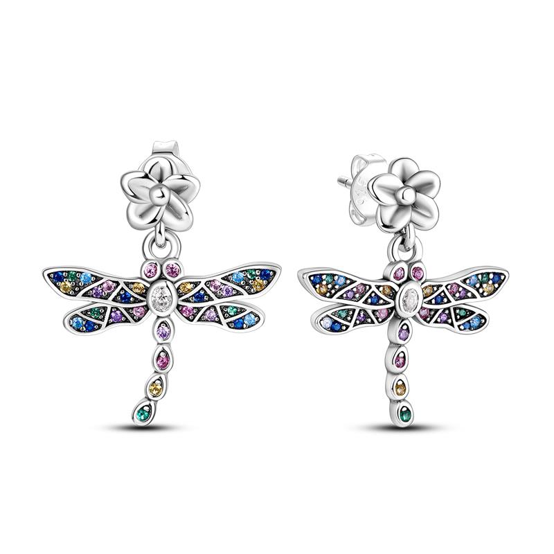 Cute Unicorn Stud Earrings Silver Plated for Little Girl Crystal Cat Mouse Elephant Heart Star Earring Gift Jewelry