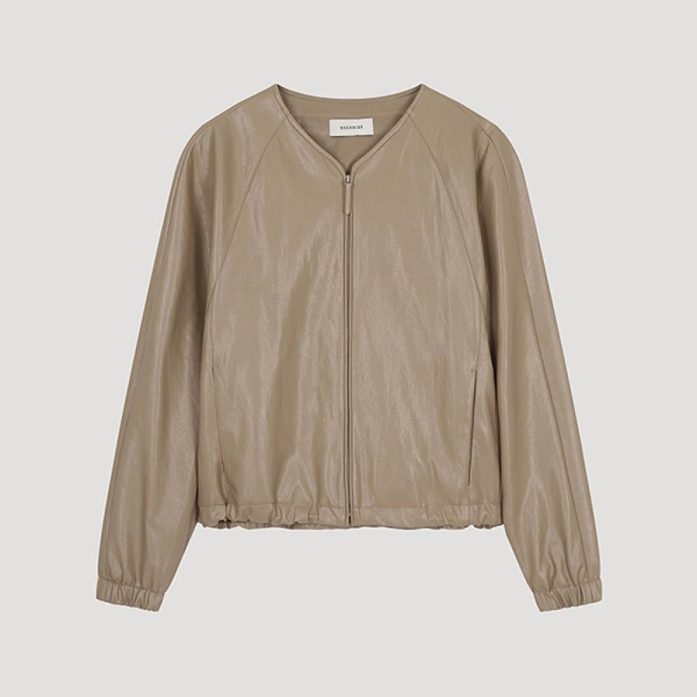 

[She S miSS] Leather Raglan Zip Up Jumper Swwjpo12020 Db dark beige/66