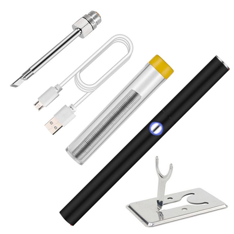 Portable Rechargeable Cordless USB Battery Soldering Iron Set with Tips