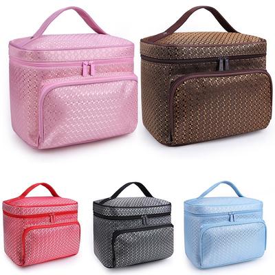 Diamond Lattice Big Cosmetic Bag Women Waterproof Professional Toiletry Kit Wash Necessaire Travel O