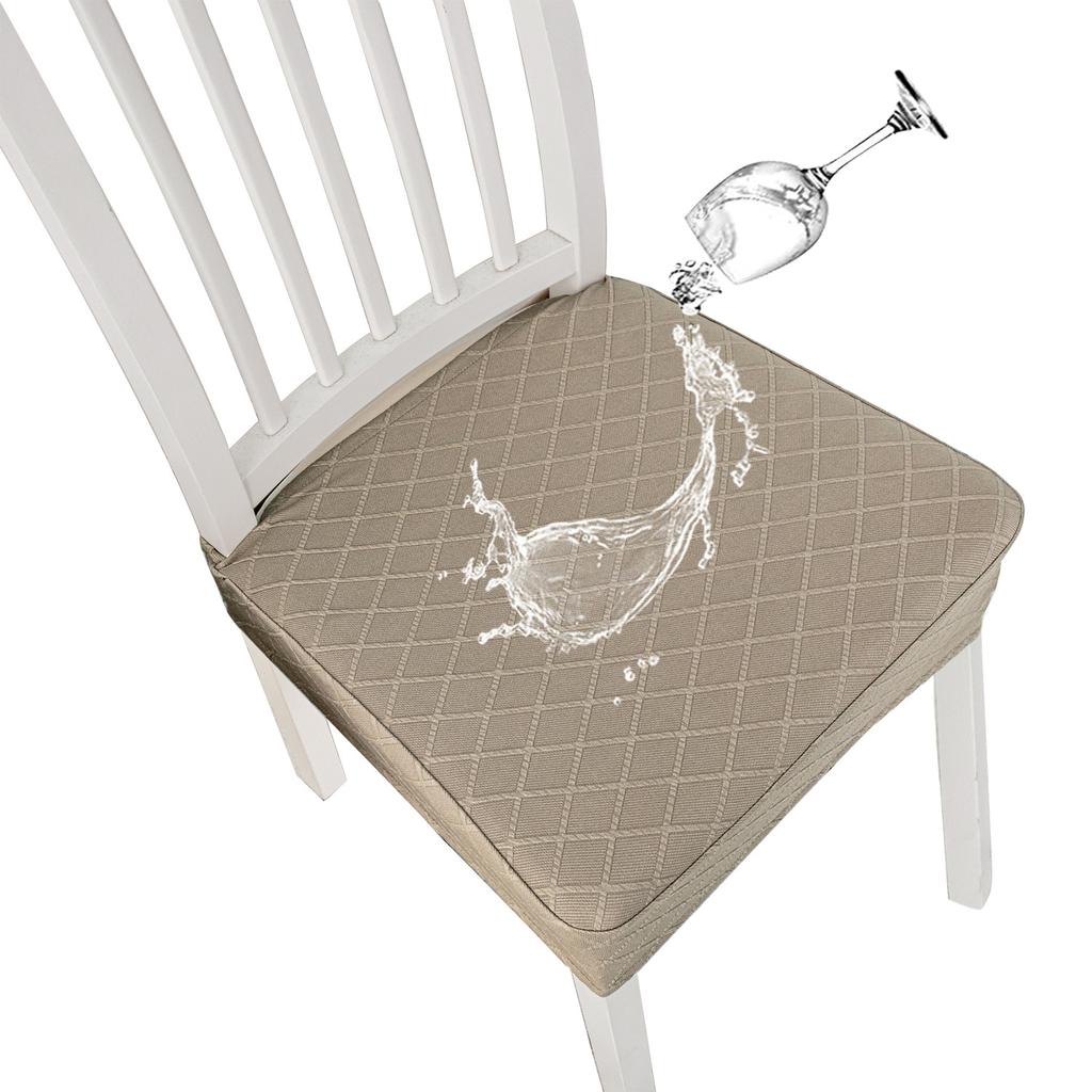 Universal Waterproof Elastic Dining Chair Cover Removable Washable Seat Protector for Home Kitchen Living Room