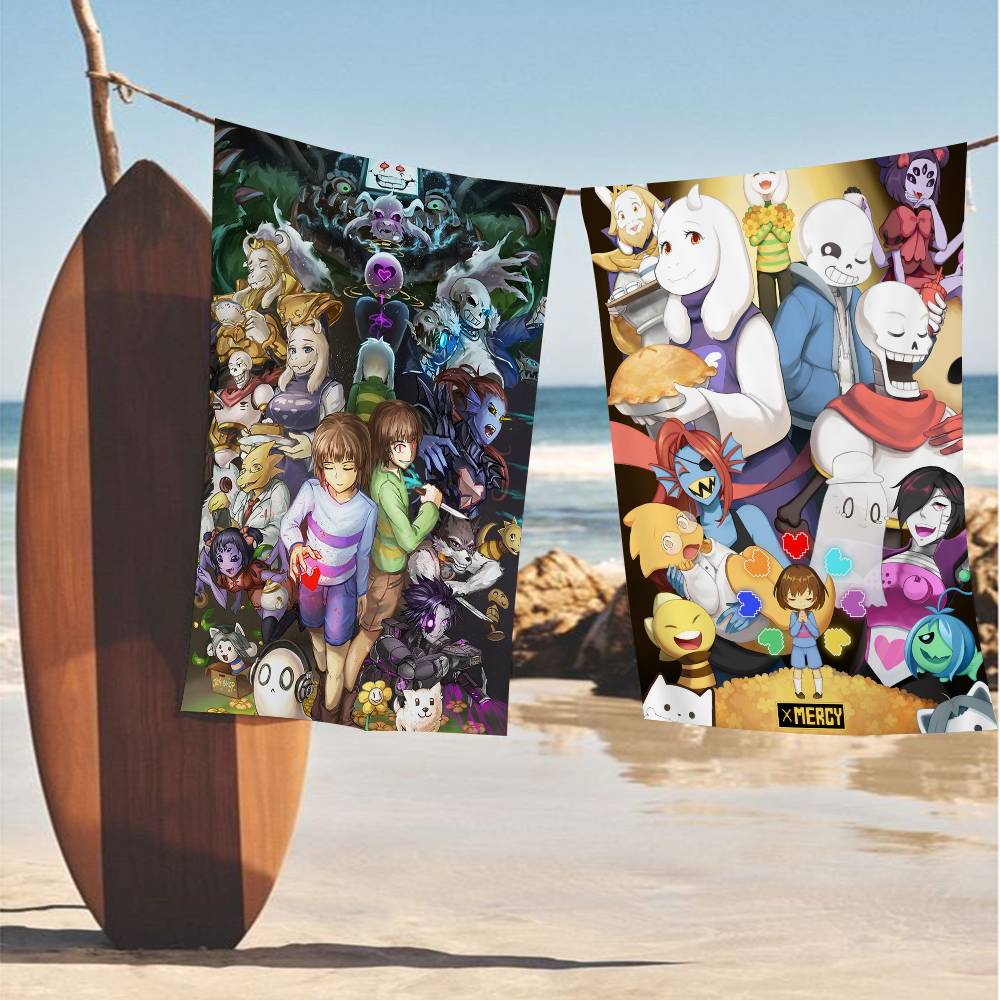 Game U-Undertales Bath Towel Microfiber Soft Water Absorbing Breathable For Girl Kids Decorative Cartoon Beach Towel
