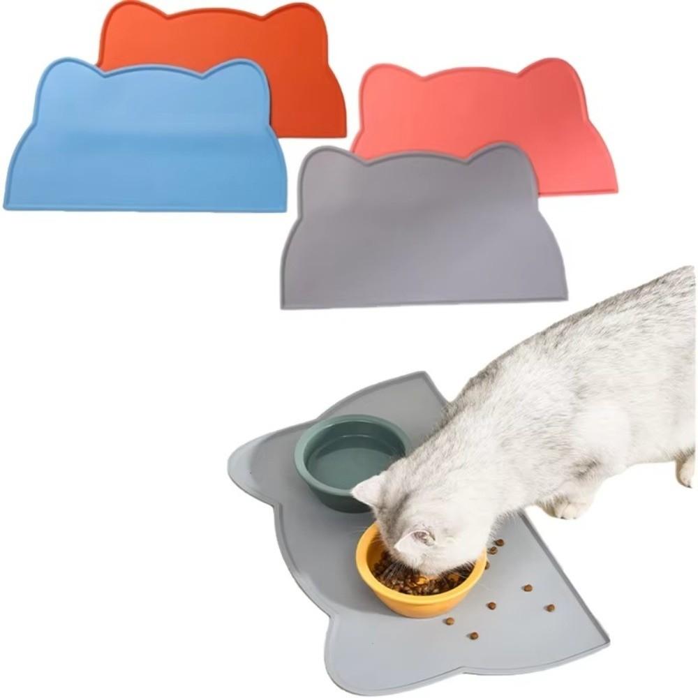 Anti-Slip Pet Silicone Feeding Mat Washable Tableware Mat Dog Cat Bowl Mat  for Cats and Dogs