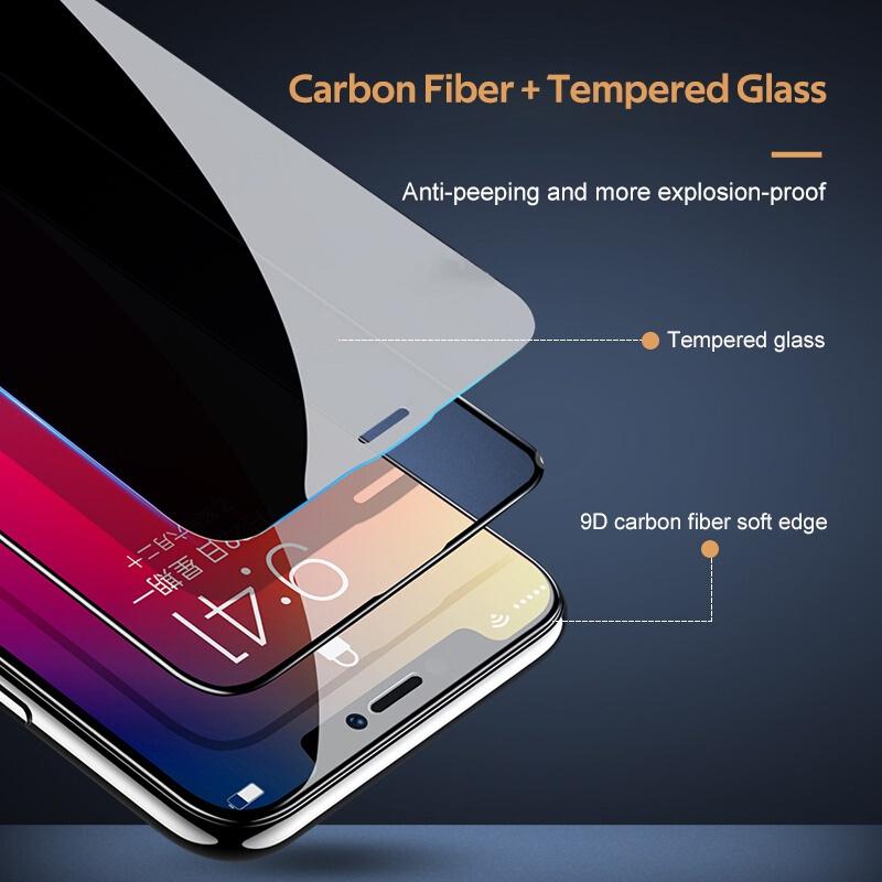 Folia ze szkła hartowanego Anti-Spy Privacy dla iPhone 17 11 15 16 13 14 12 Pro Max XR XS Max 6 7 8 Plus