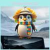 Hat Scarf Cute Penguin Cartoon Pattern Pendant Car Accessories Decoration