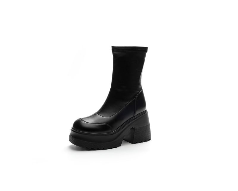 

Мода 10 см Высокая платформа Толстый каблук Женские Сексуальные Зрелые Ночной клуб Ботильоны Женские Натуральная кожа Женская Модная обувь Ботильоны 34 чёрный