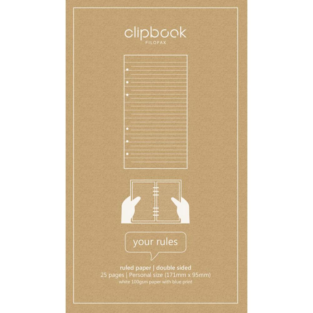 Filofax Filofax Personal Clipbook Refill 25pk (Ruled)