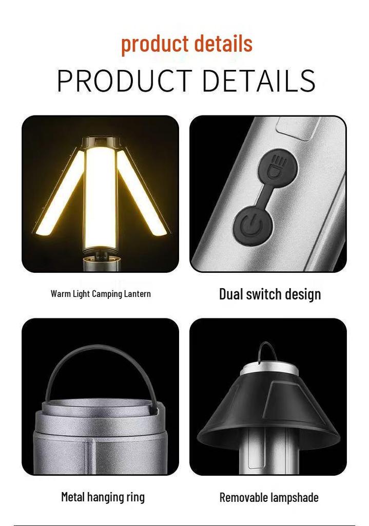 Rechargeable Multi-Functional Telescopic Camping Lamp - Super Bright Fill Light