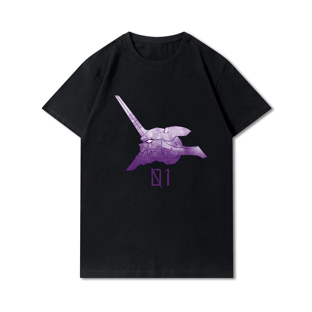 

Мужские футболки с принтом «Евангелион» больших размеров, хлопковые топы с круглым вырезом, летние повседневные черные футболки в стиле аниме 3XL