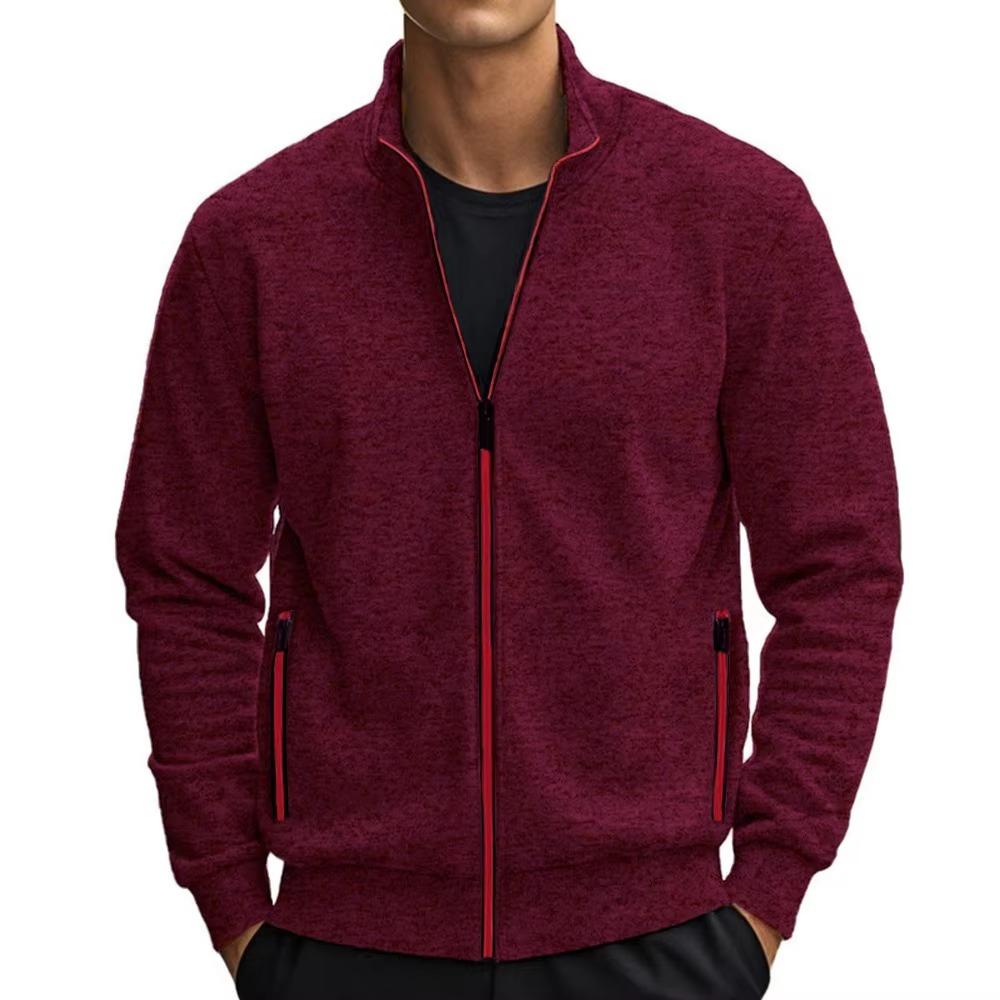 Spring  Men's Stand Collar Jacket, Simple and Fashionable Casual Outerwear, Versatile Trendy Design