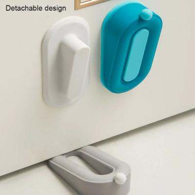 Removable Door Stopper Doughnut Shape Silicone Material Doorstops Wedge Type Adhesive Base Wind Resistance Mat Office Use