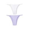 TERMEZY 2Pcs/Lot Women Sexy Ice Silk Panties Low-waist Seamless G String Lingerie Solid Half Hip Underwear
