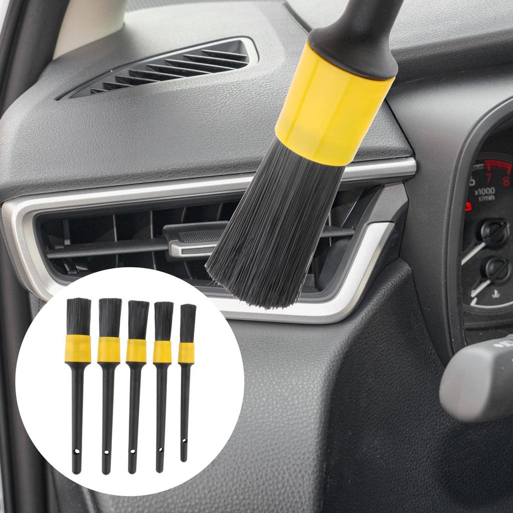 Sada 5 kusov detailingových štetcov do auta Rôzne veľkosti Mäkké štetiny Čistiace štetce na čistenie interiéru, kolies, motora, exteriéru