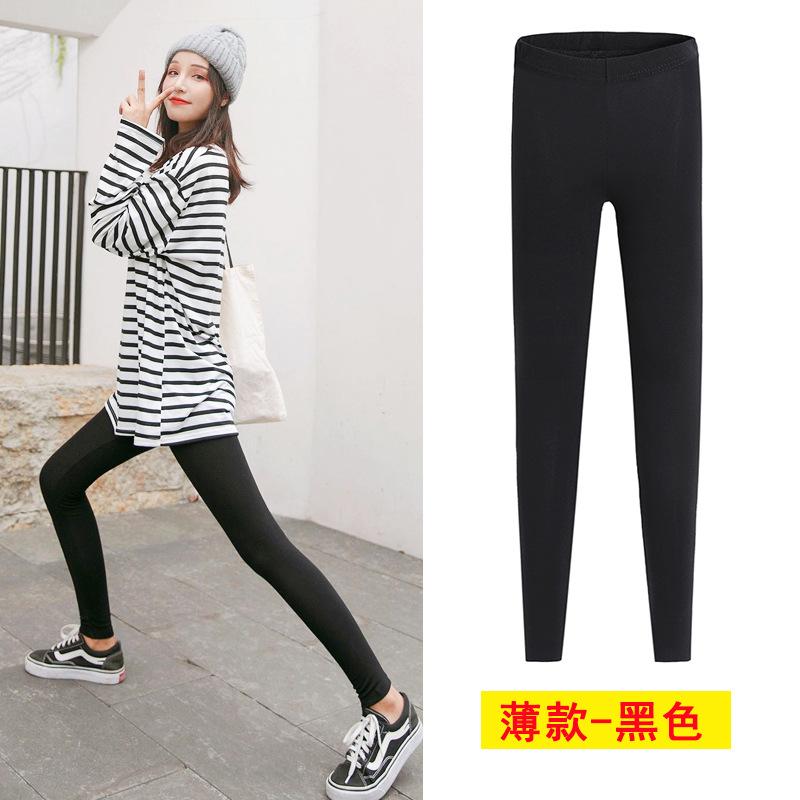 

1 New gray cotton leggings for women in spring and autumn, thin nine-point long johns for women in summer, piled and thickened in winter M (70-47.5kg)