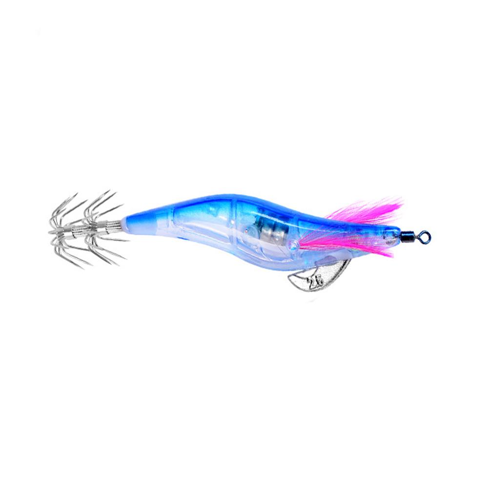 1 Stück LED Elektronischer Garnelenköder mit Leuchtschwanz & Jigkopf Tintenfischhaken für Nacht-Barschfischen Tiefwasser Harter Köder Langsam sinkend 260319