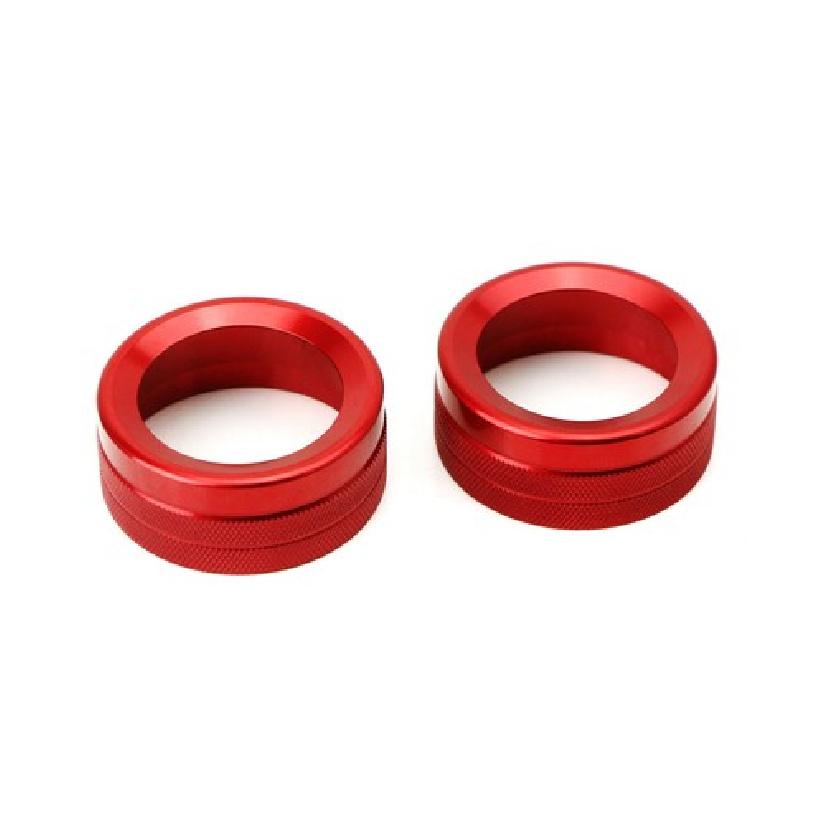 Red Aluminum AC Climate Control and Radio Volume Knob Ring Covers For Porsche