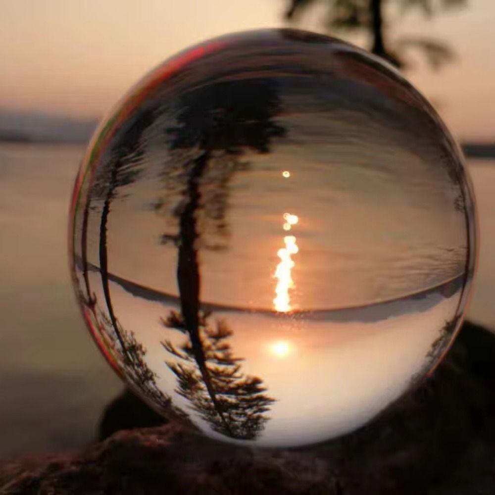 Round Crystal Glass Ball Transparent Feng Shui Sphere Crystal Decorative Balls Wedding Party Decor