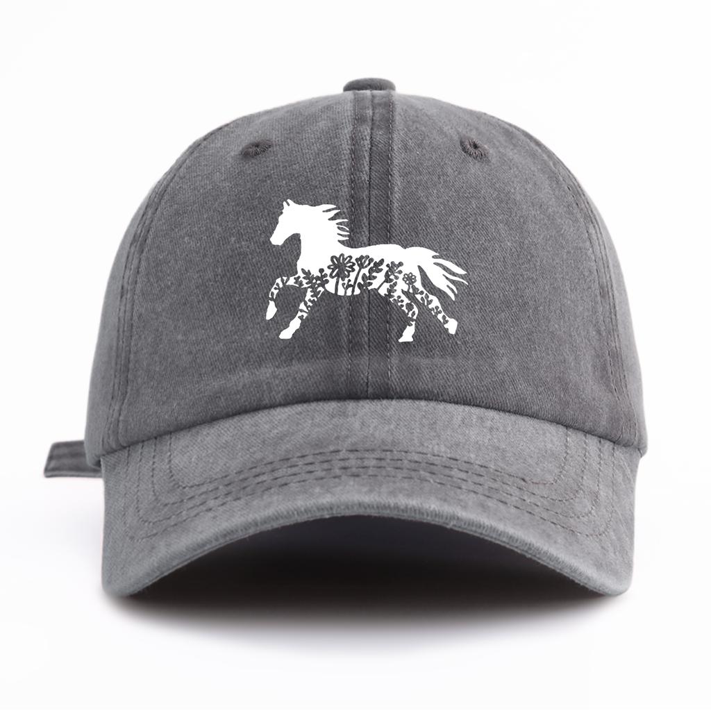 1pc Pinting Horse Print Washed Baseball Cap for Adults  Minimalist Retro Style Casual Soft Adjustable Dad Hat Perfect As Gift