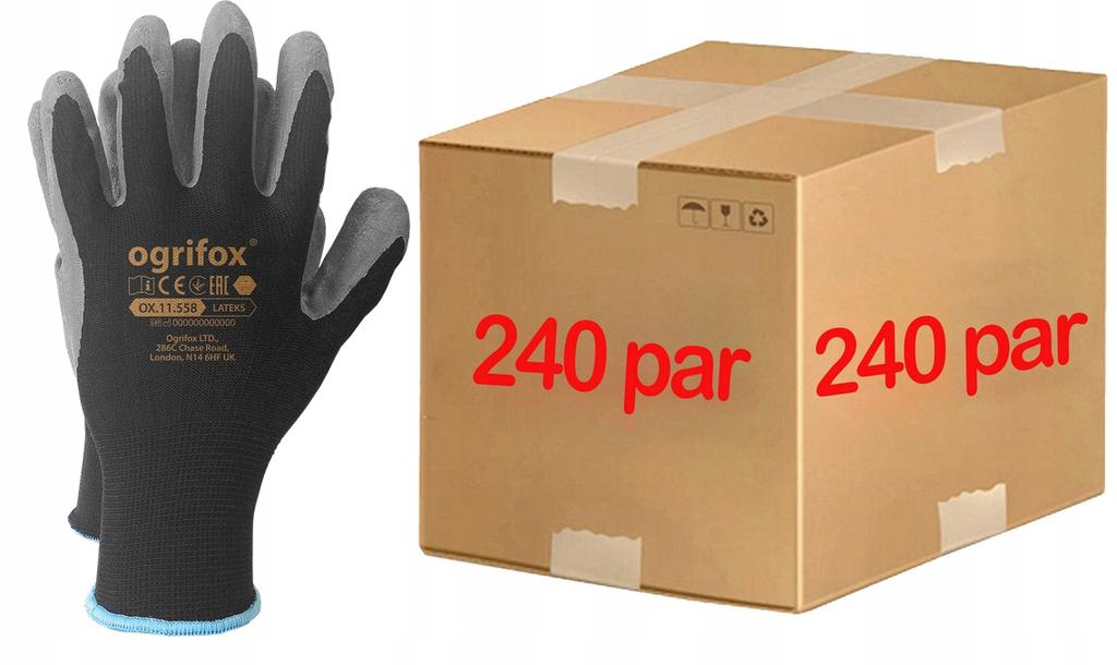 Work Gloves / Black / Size: 9 - / Ox-Lateks_Bs9 - 240 Pcs