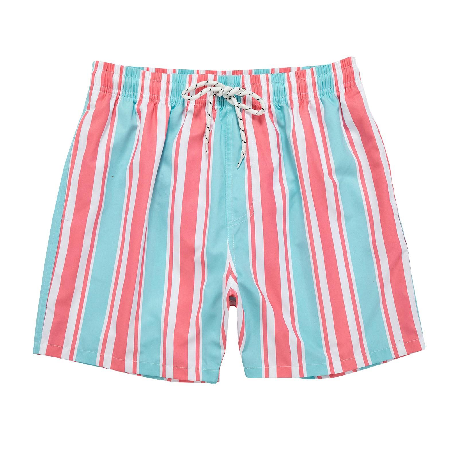 

Мужские повседневные модные шорты в полоску с принтом Мужские свободные дышащие шорты с принтом L розовый