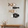 4 Pcs Rustic Fish Wall Art Wooden Fish Wall Hanging Decor Nautical Beach Wall Sculpture for Coastal Ocean Bathroom Home Decor