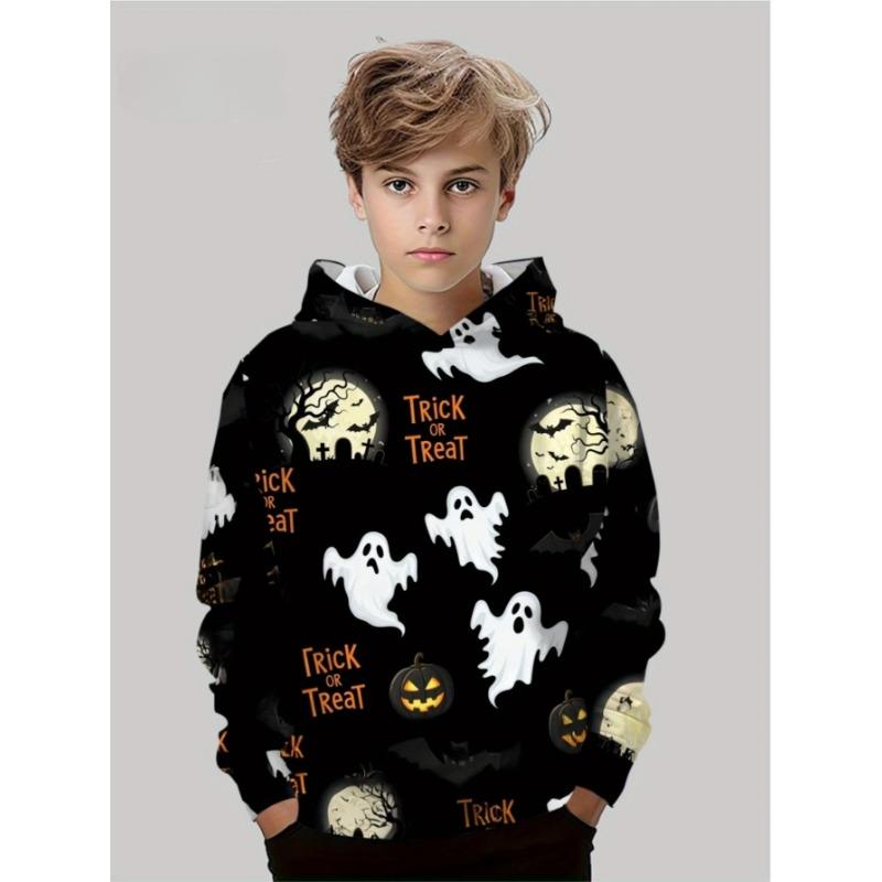 Herbst 3D Halloween Bedruckte Hoodies Modische Lässige Sport Langarm Kinder Jungen Kapuzen-Sweatshirts