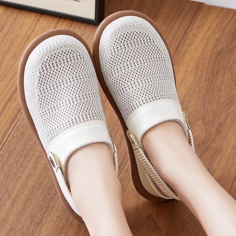 Breathable Cotton Linen Slip-On Summer Slippers for Women – Casual, Stylish, and Comfortable Outdoor Shoes for Moms.