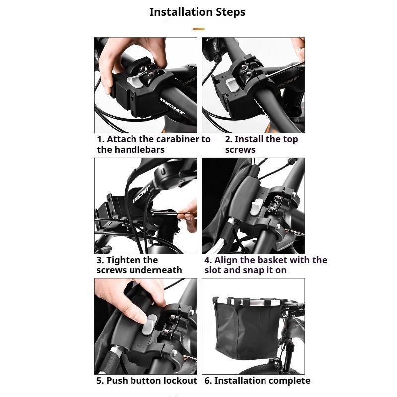 Bicycle Folding Basket Outdoor Handheld Road Bike Large Capacity Front Bag