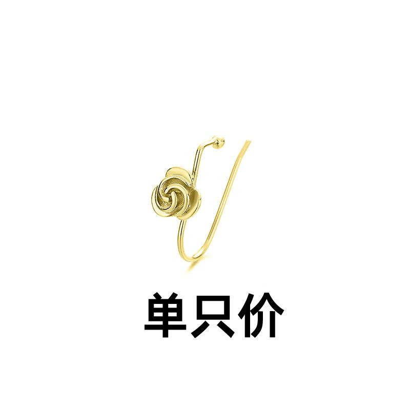 

Идиллическая корейская цветочная фея Air без отверстий для ушей, серьги-косточки для ушей, благородный темперамент, трендовая роза-клипса для ушей